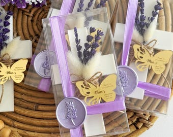 AngelBornGifts Personalized Cross Magnet Favor with Butterfly – Baptism Christening Religious Gift