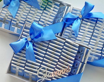 Personalized Baptism Chocolate Favors – Engraved Religious Gift