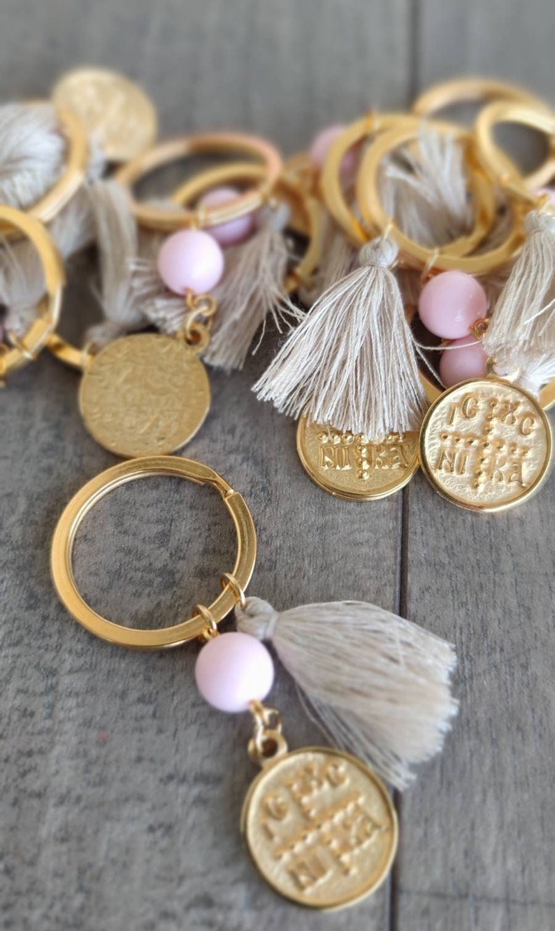 GIASEMAKI 10 pcs Martyrika, Martirika, Witness pins, Greek Orthodox Baptism, Christening, keyring...