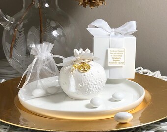 fofiBRIGHTWORKS Pomegranate RODI Party Favor: Ornate Texture, Tree of Life, Pearl Beads, White Tassel,...