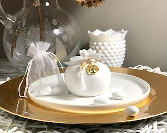 fofiBRIGHTWORKS Pomegranate RODI Party Favor: Smooth, Tree of Life, Pearl Beads, White Tassel, Jordan...