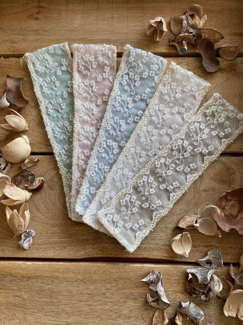 LuckyLuvEventsCo Floral Lace Cotton Favor Pouch: Rustic Wedding, Baptism Bag
