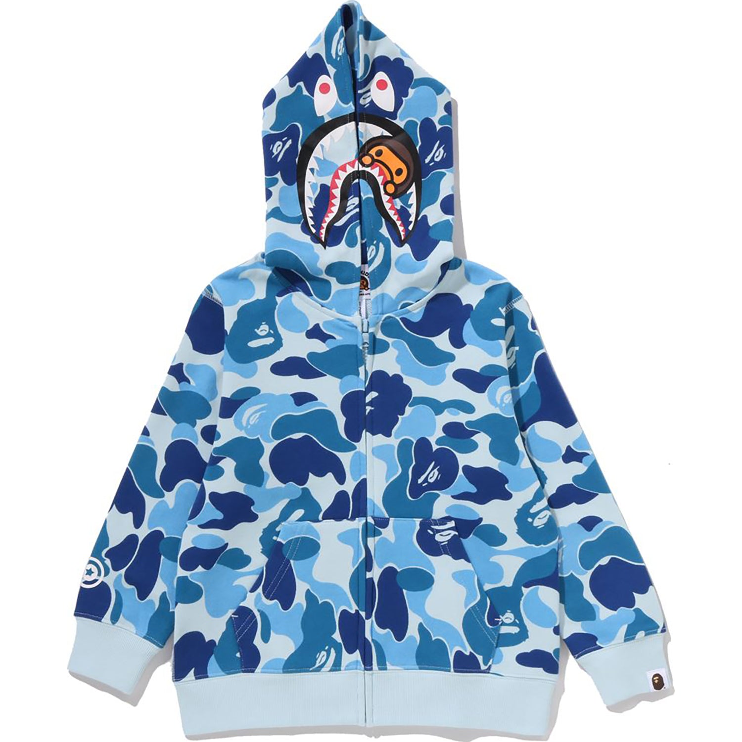 A Bathing Ape (BAPE) ABC CAMO MILO SHARK ZIP HOODIE KIDS