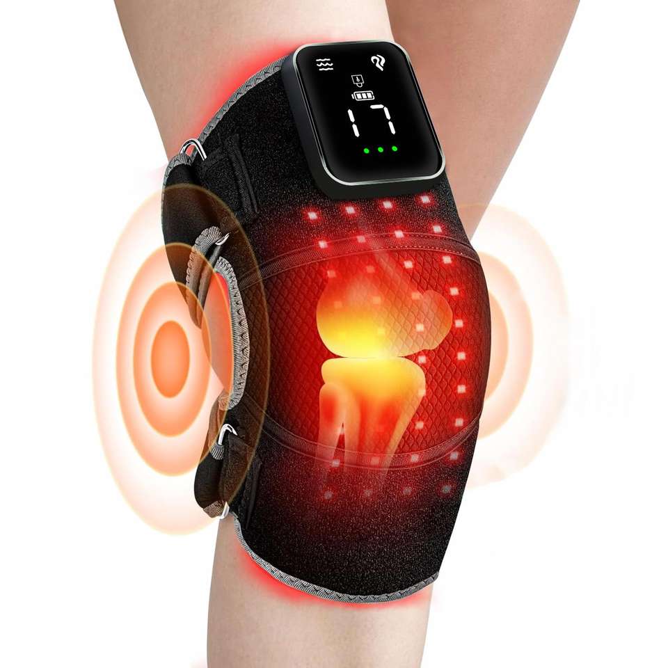 ALL STAR DESIGN LIMITED Wireless Rechargeable 660nm&850nm Red Light Therapy Heated Vibration Massage Knee Brace...
