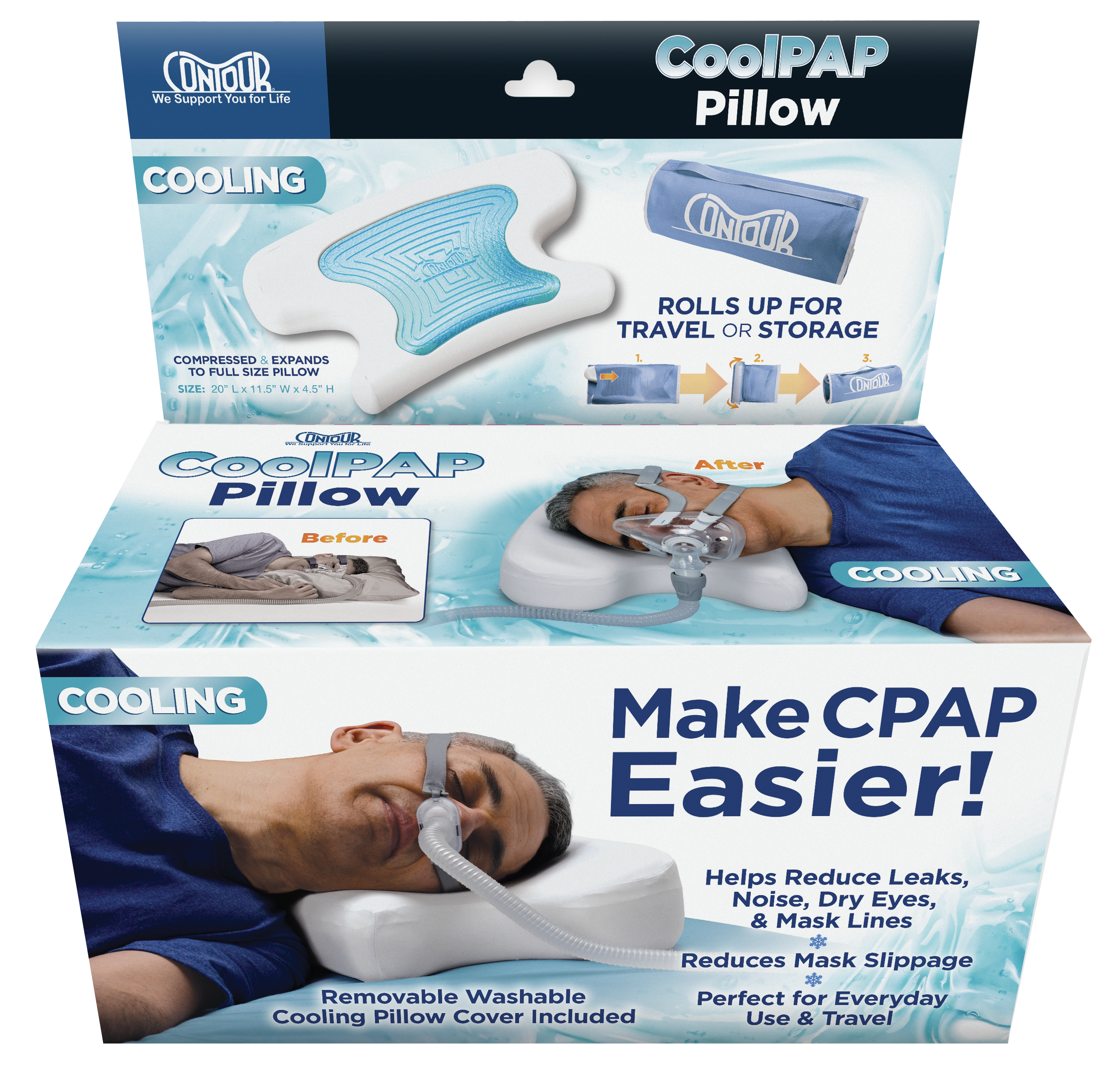 Contour Products CoolPAP Home & Travel Pillow