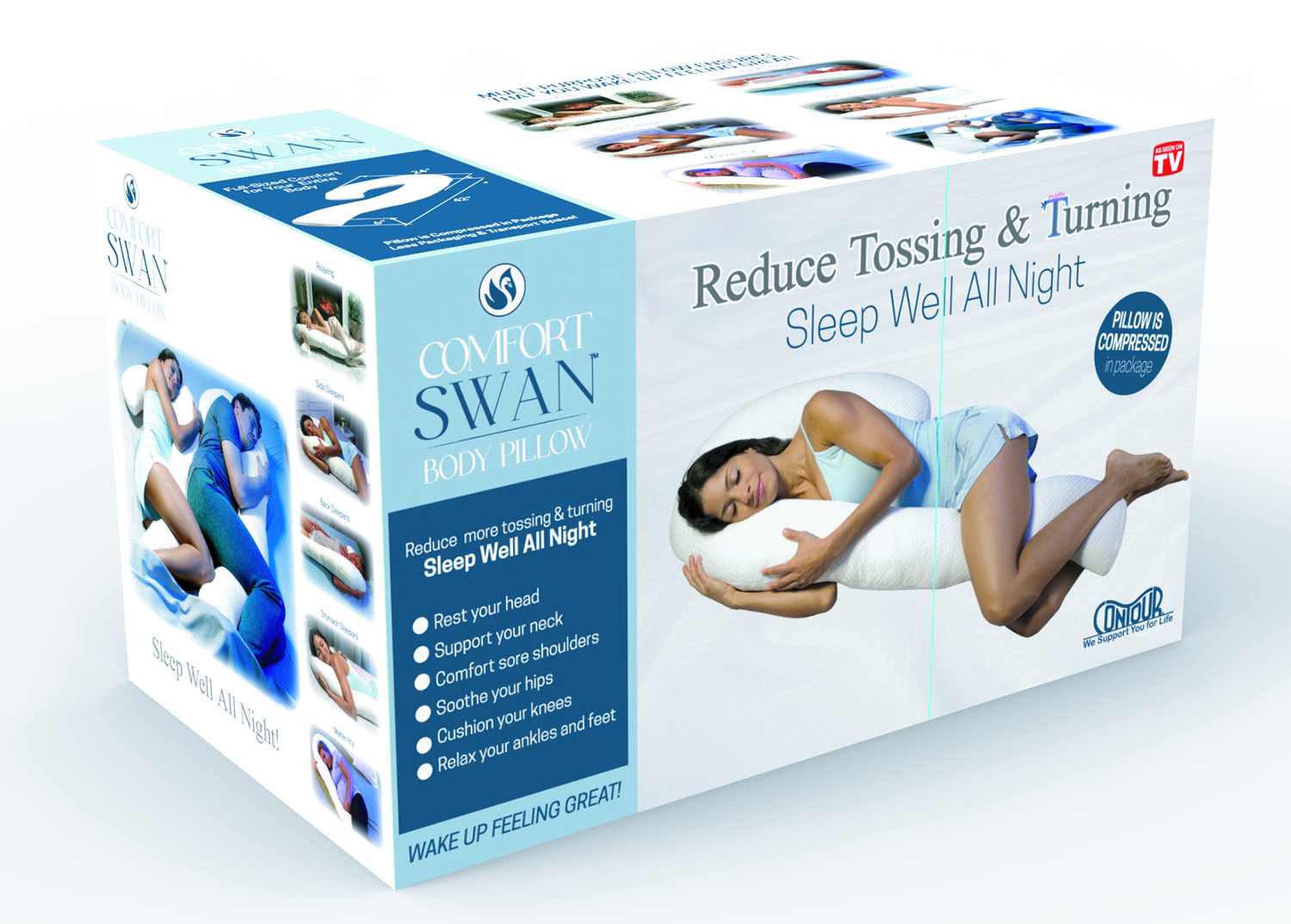Contour Products Comfort Swan Body Pillow