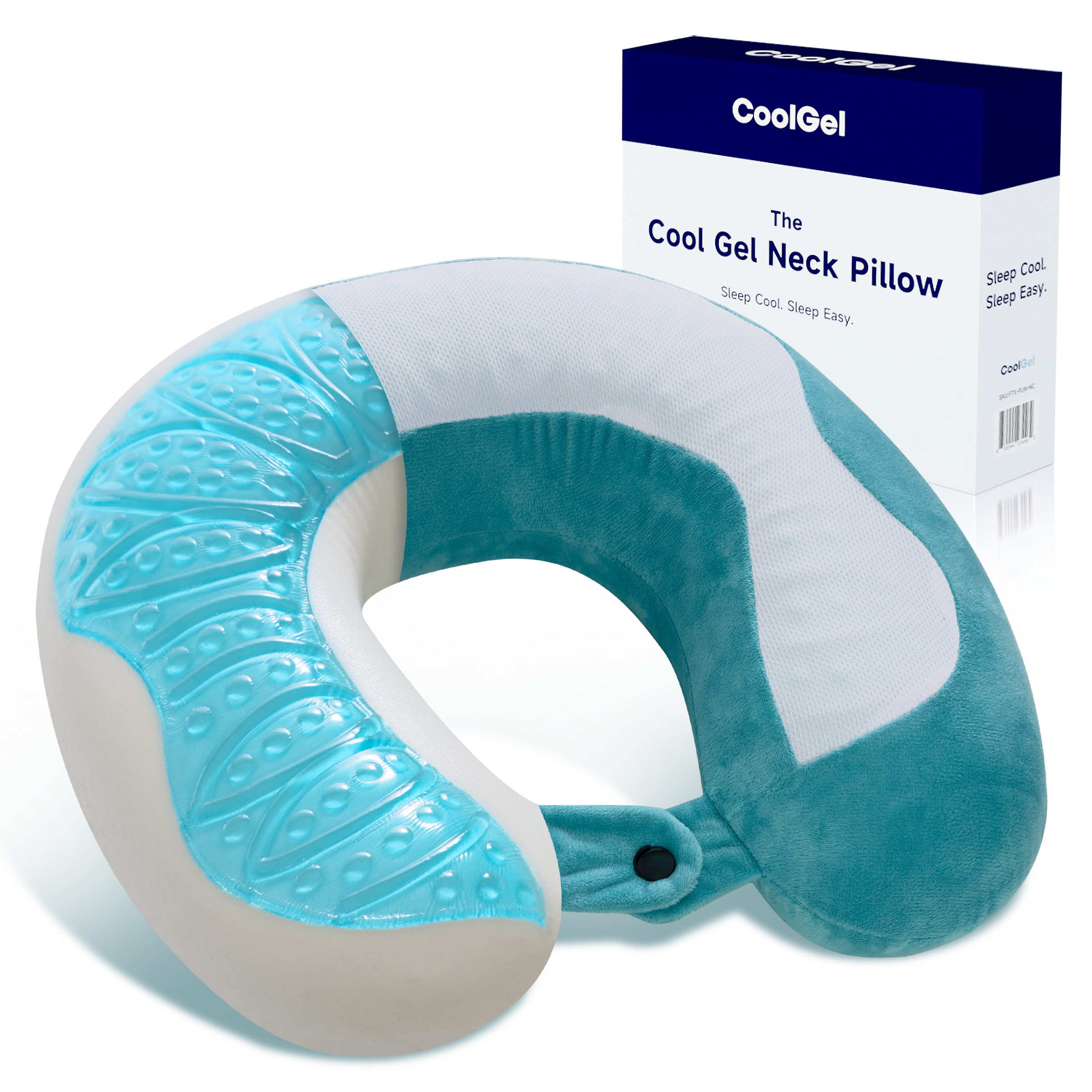 Cool Gel Memory Foam Neck Pillow for Travel with Removable Cover, Supportive and Comfortable, Small