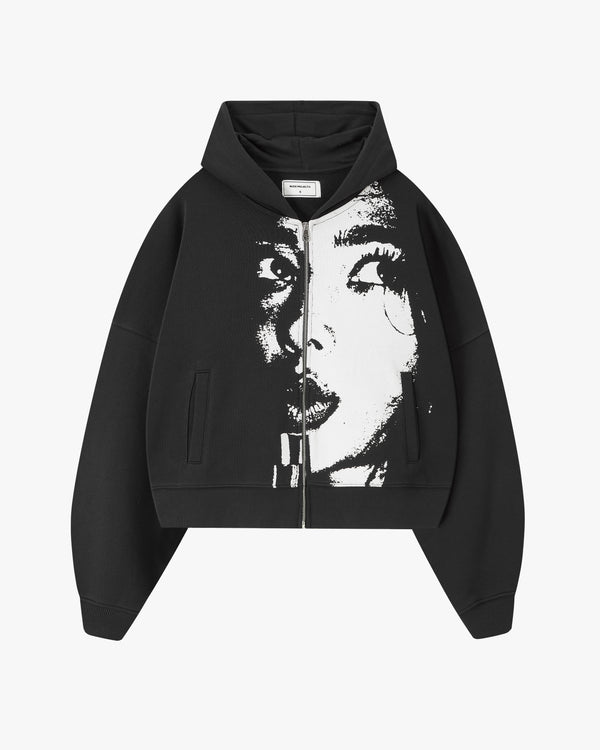 Nude Project Side-Eye Zip-Up Hoodie Black