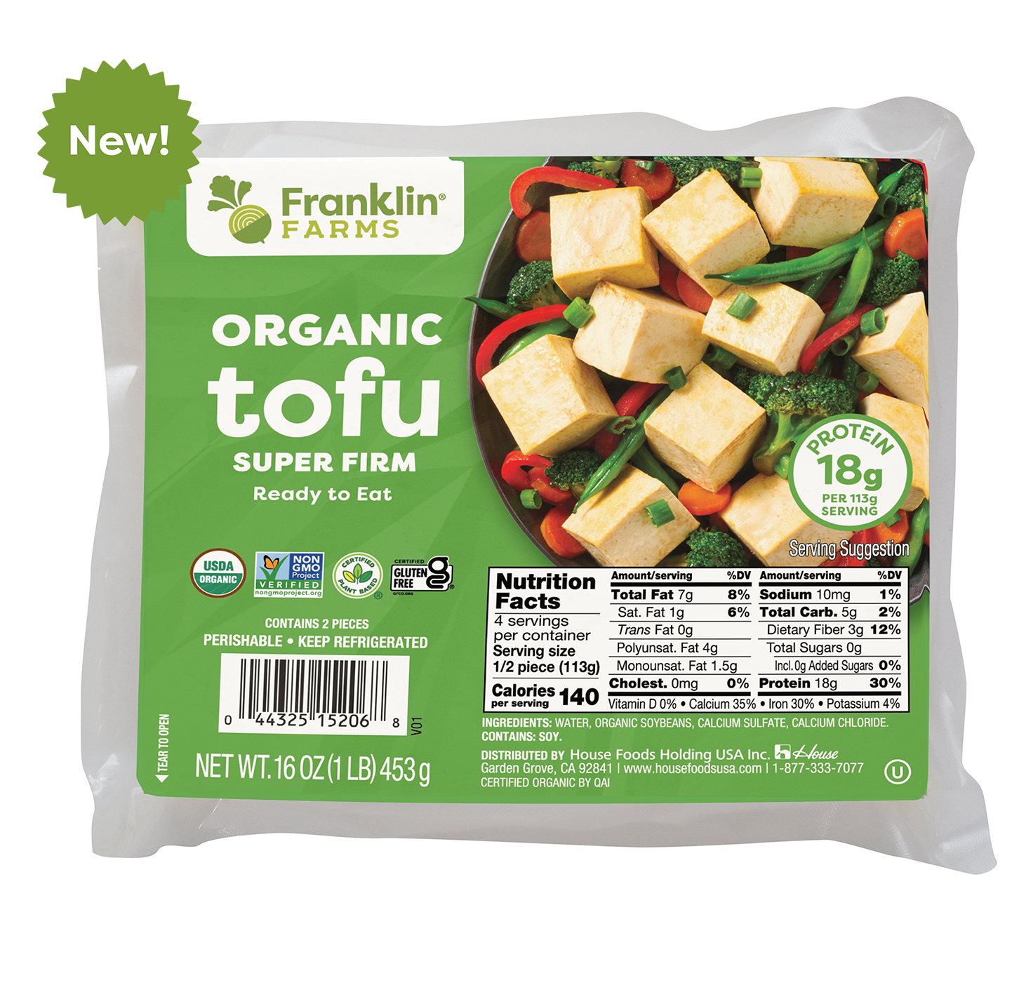 Vac-Packed Organic Super Firm Tofu