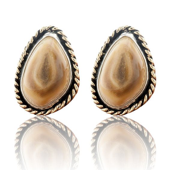 Elk Ivory Braided Stud Earrings
