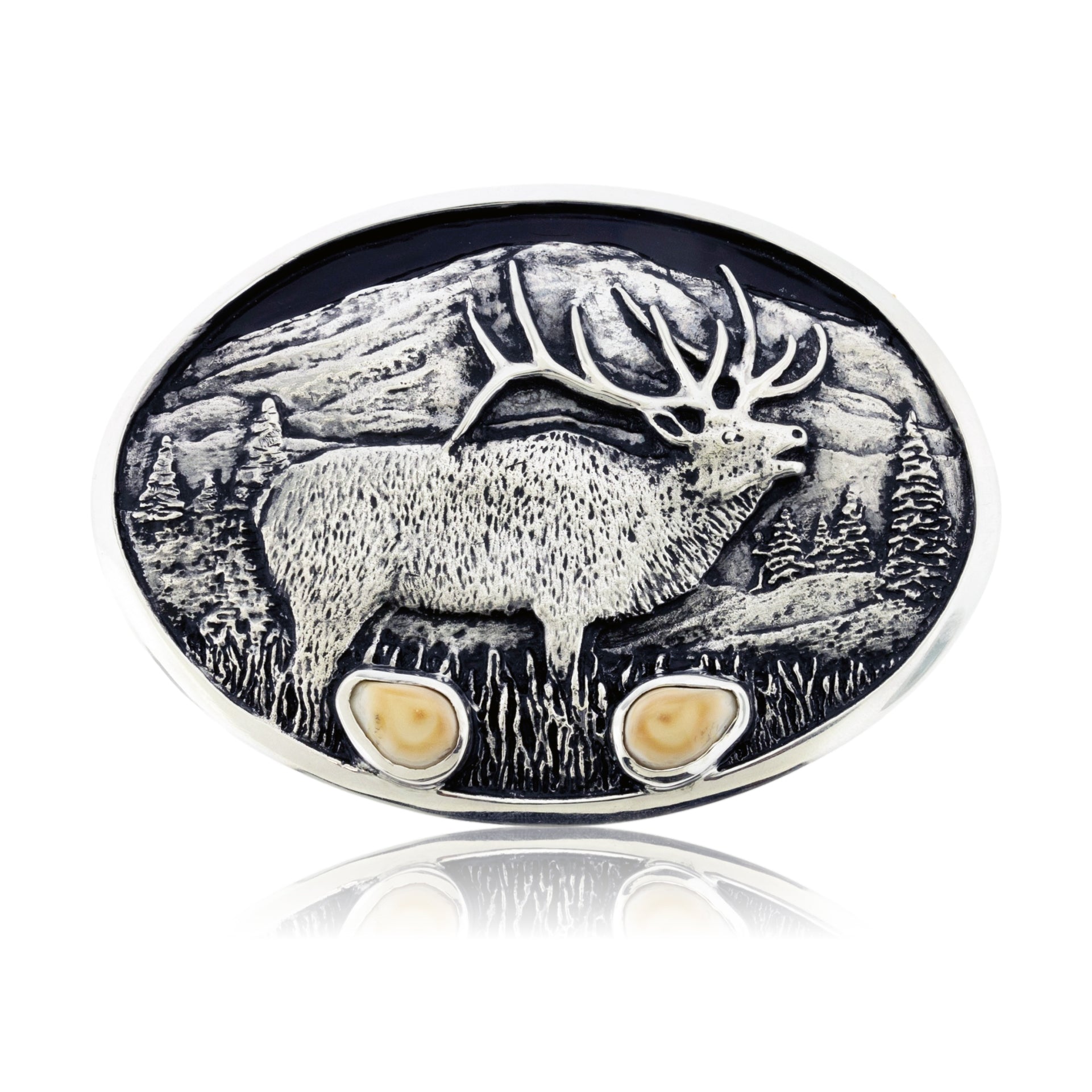 Elk Tooth Ivory Belt Buckle