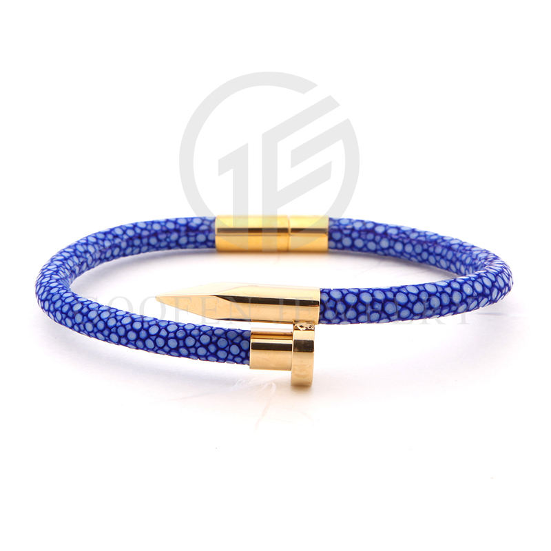 Dongguan Gufang Industrial Co., Ltd. Fashion Handmade Jewelry New Stingray Leather Bracelets 316l Stainless Steel Bracelet for...