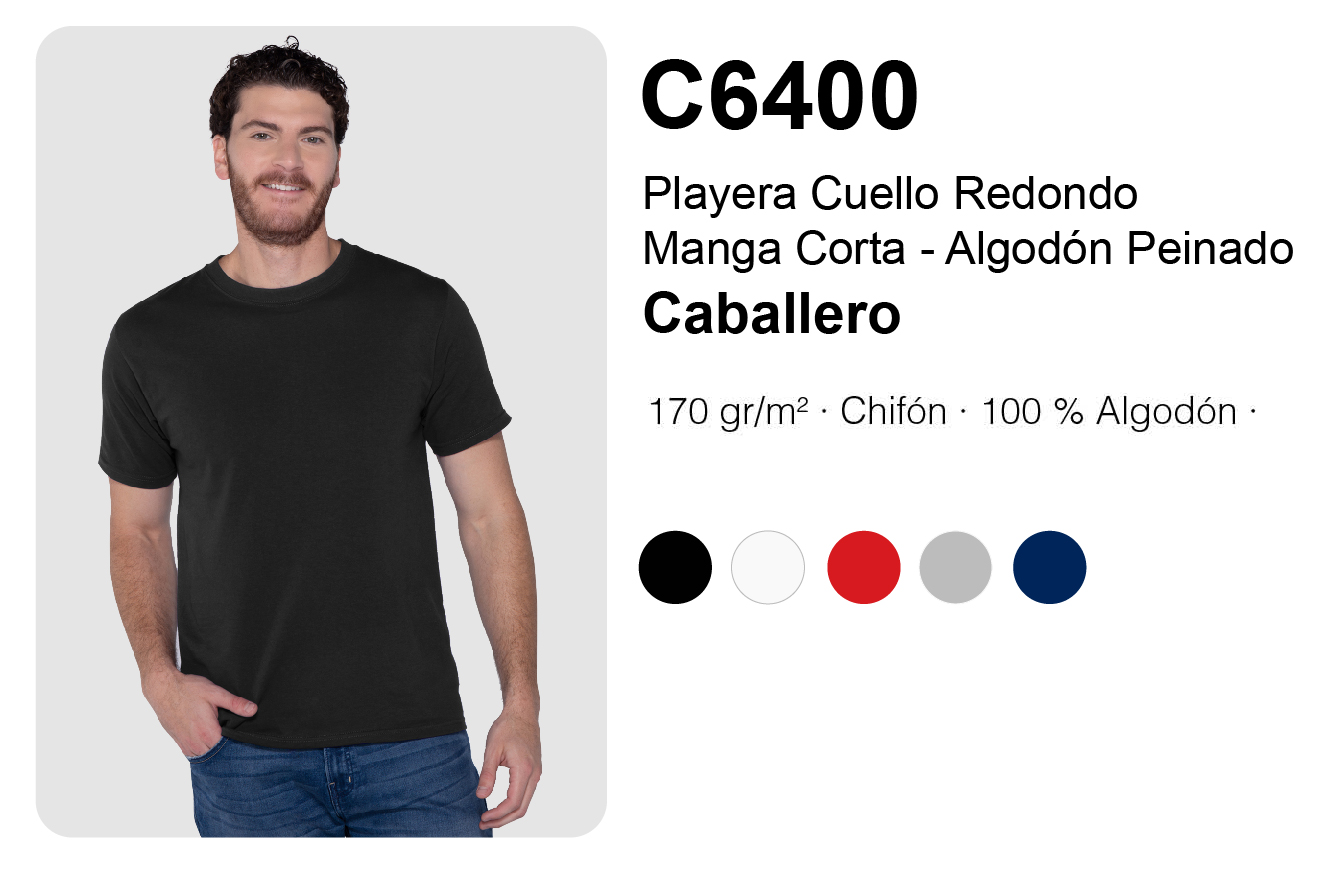 Creatuplayera Playera Cuello Redondo Algodon Peinado para Hombre