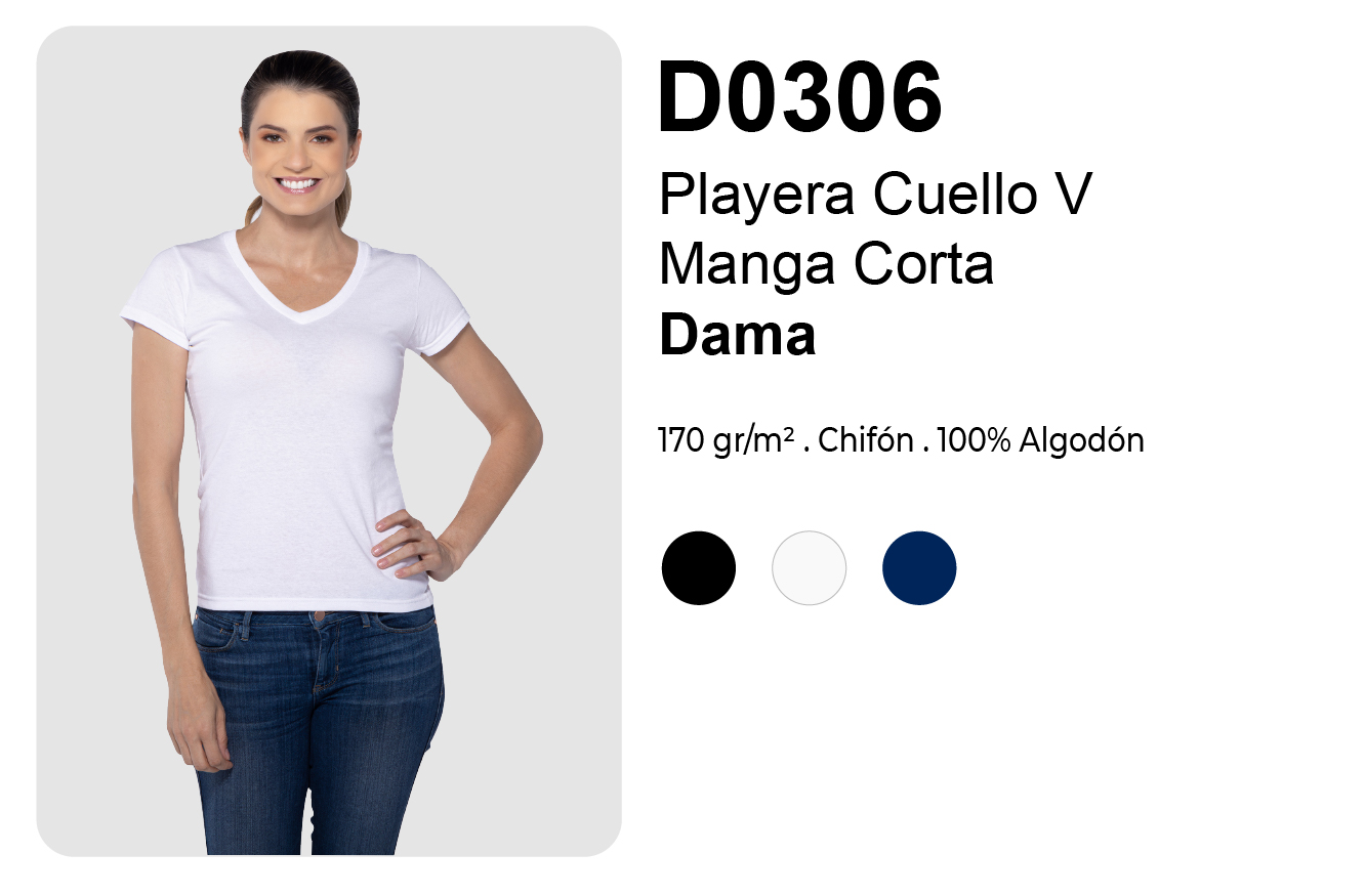 Playera Cuello V para Mujer