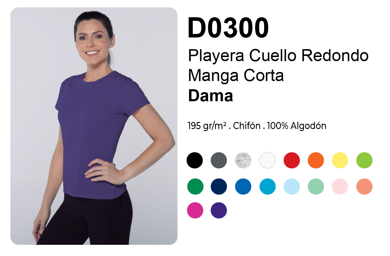 Playera Cuello Redondo para Mujer
