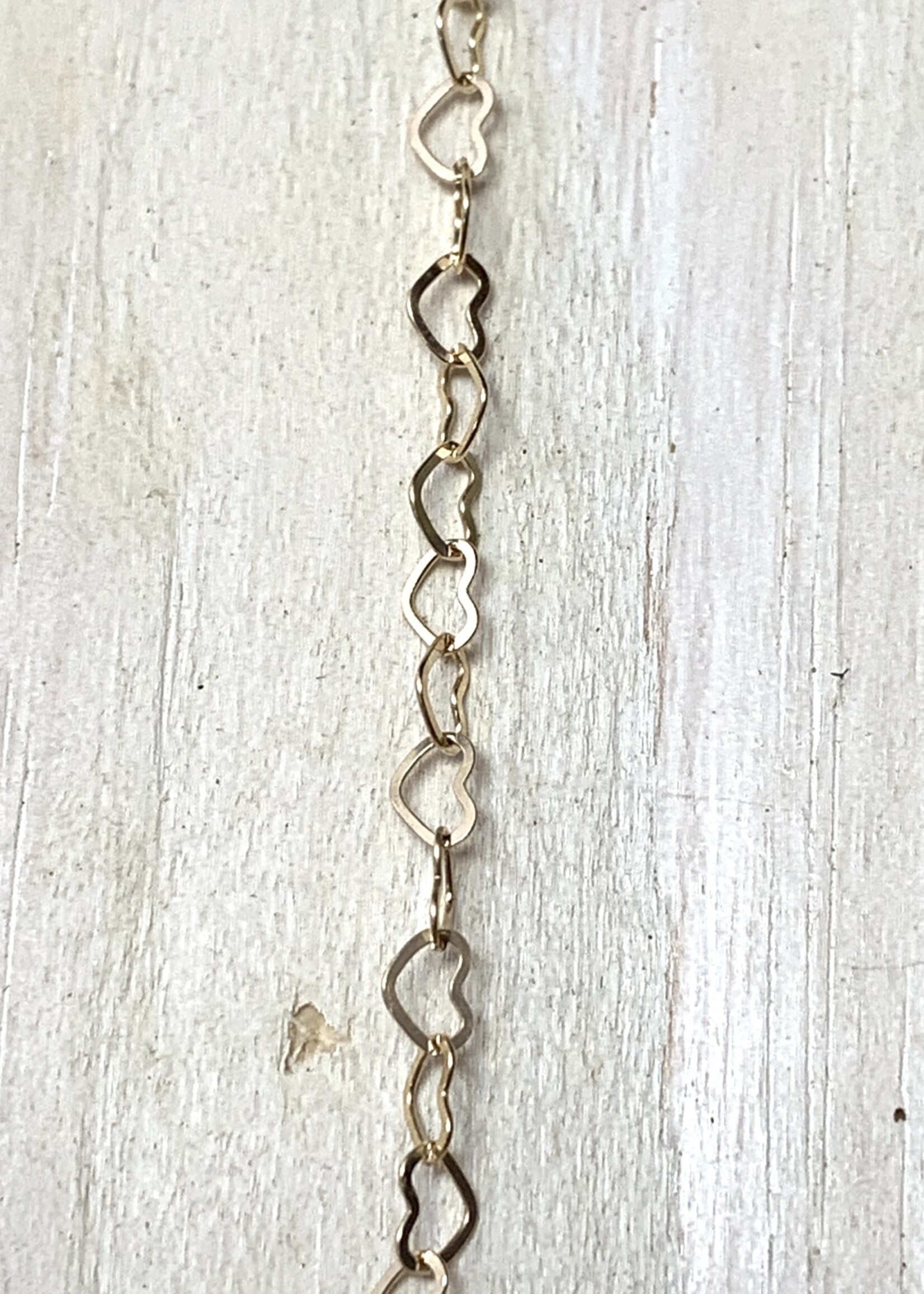 Flat Heart Chain 14k Gold Filled Inch