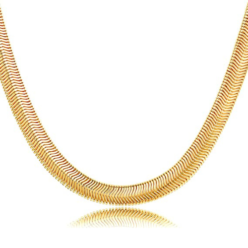 FREEKISS 5mm Oval Herringbone Chain Necklace