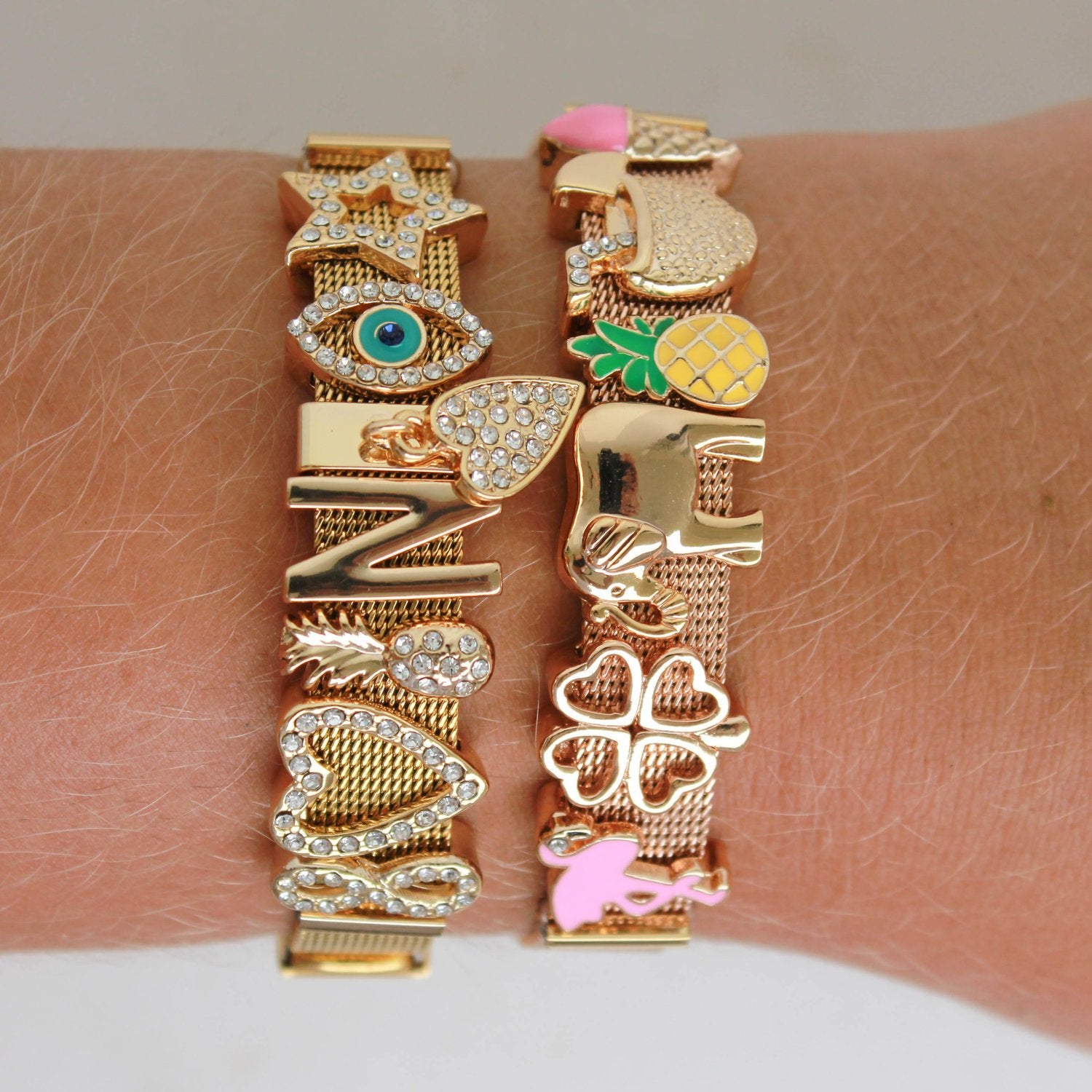 Cara O Sello Brand BYO Gold & Rose Charm Bracelet