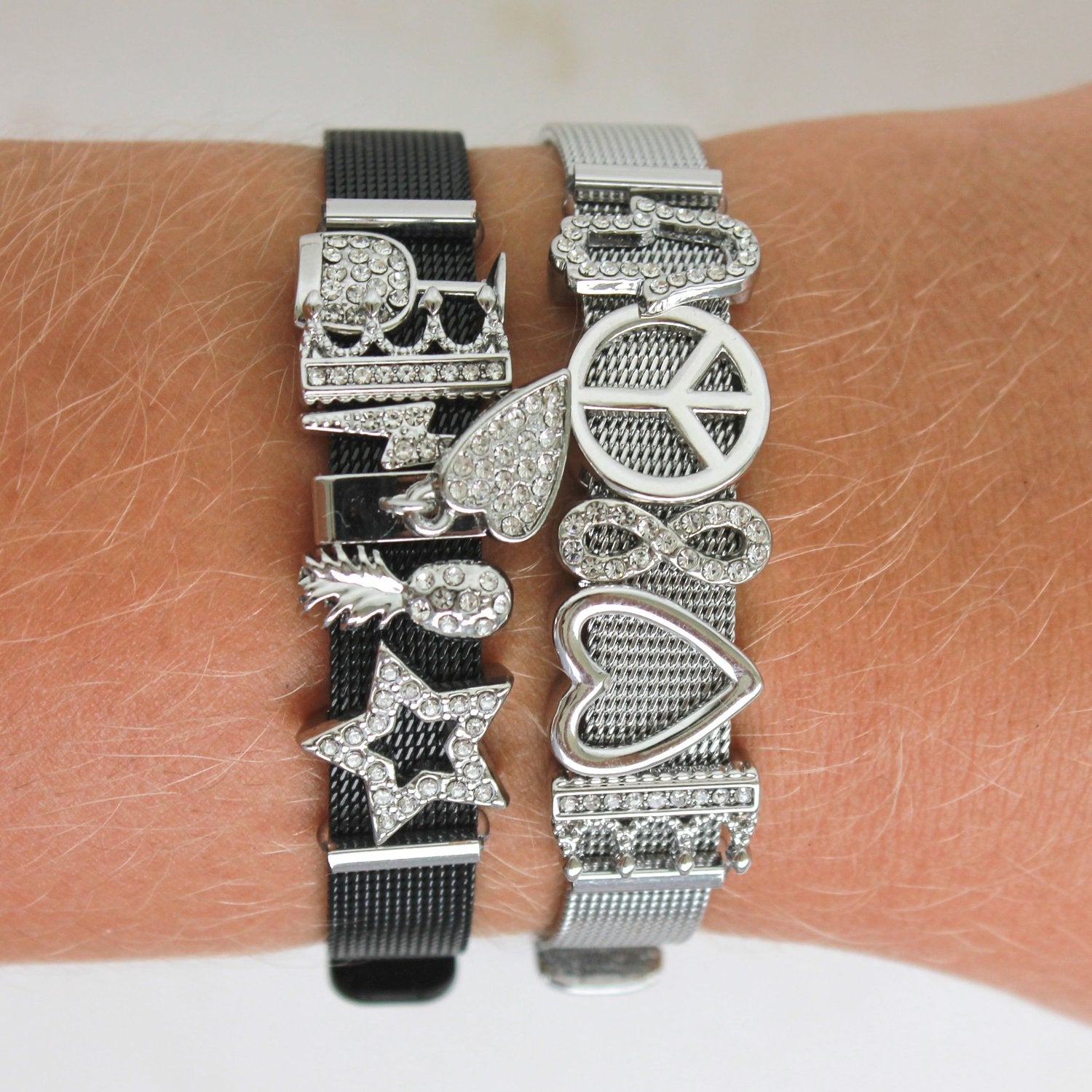 Cara O Sello Brand BYO Silver & Black Charm Bracelet