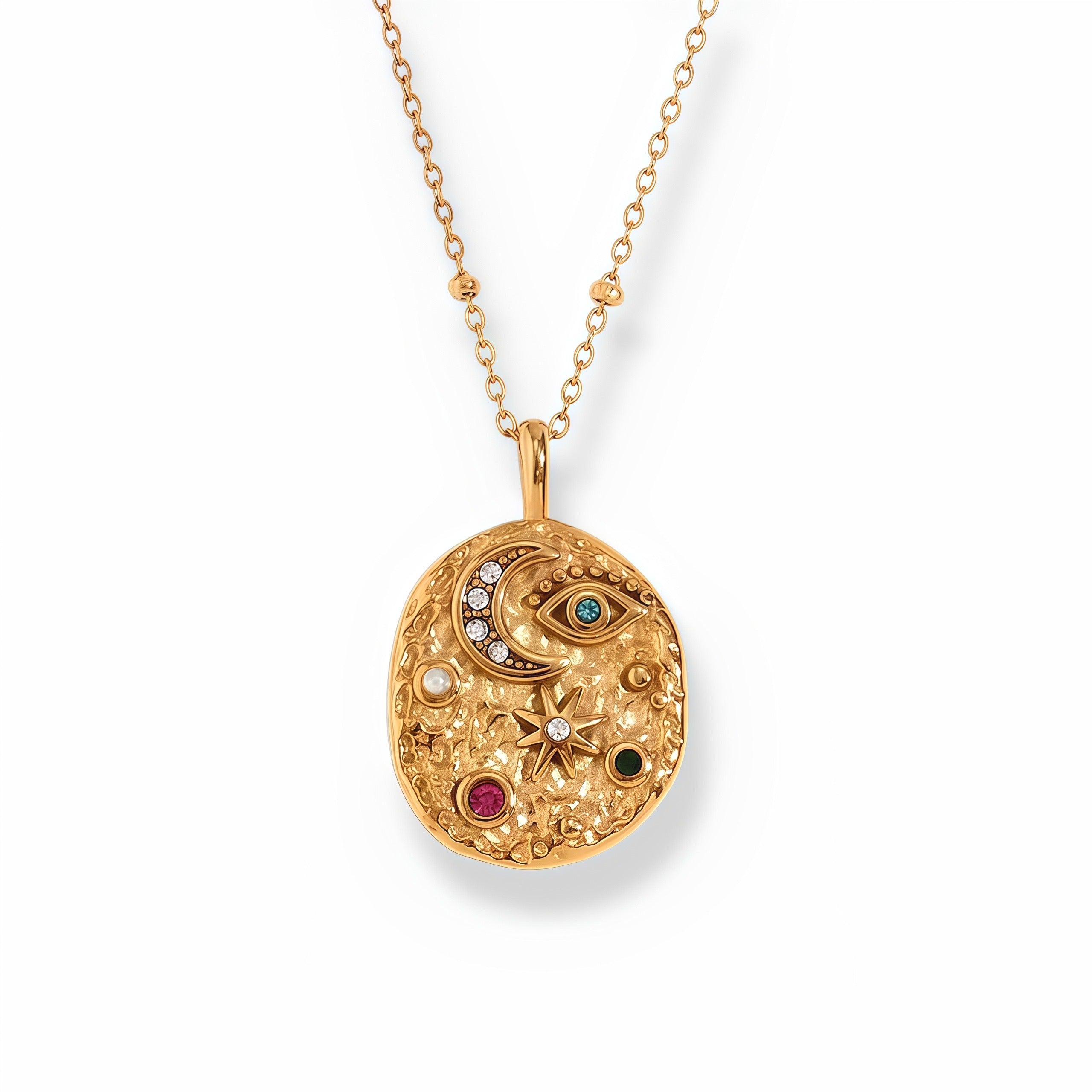 NEVA Solar Gold Medaillon Necklace