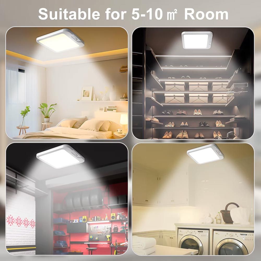 PowerBee PowerBee MotionSense Max Slim – 5000mAh Wireless Ceiling Light with Motion Sensor & Remote