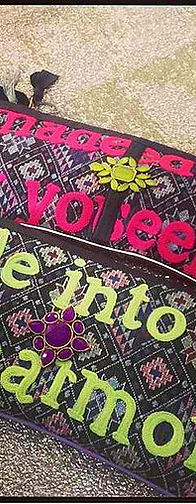 Karien Belle Pochette tissée/cuir