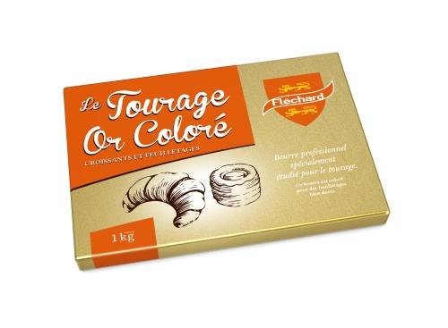 Flechard Colored laminating butter for puff pastry and croissants colored with carotene
