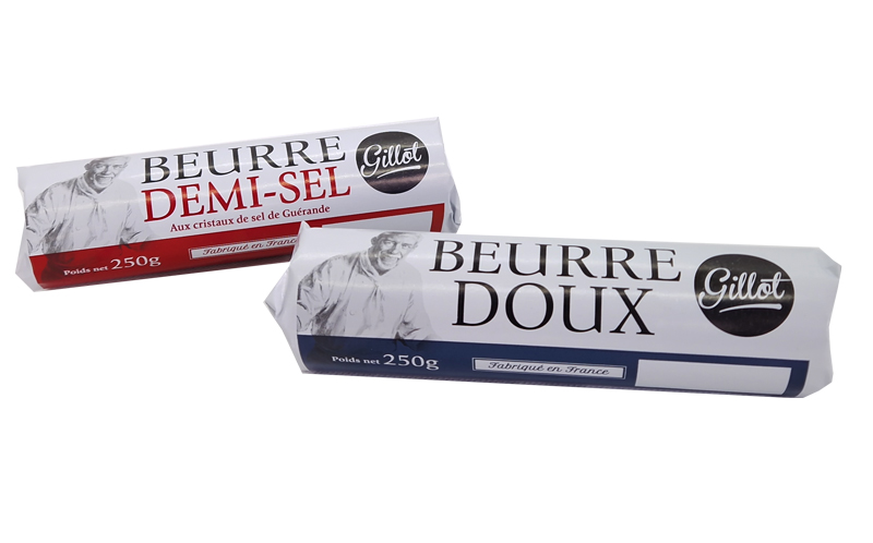 Gillot BUTTER, Unsalted or Salted with Salt Crystals