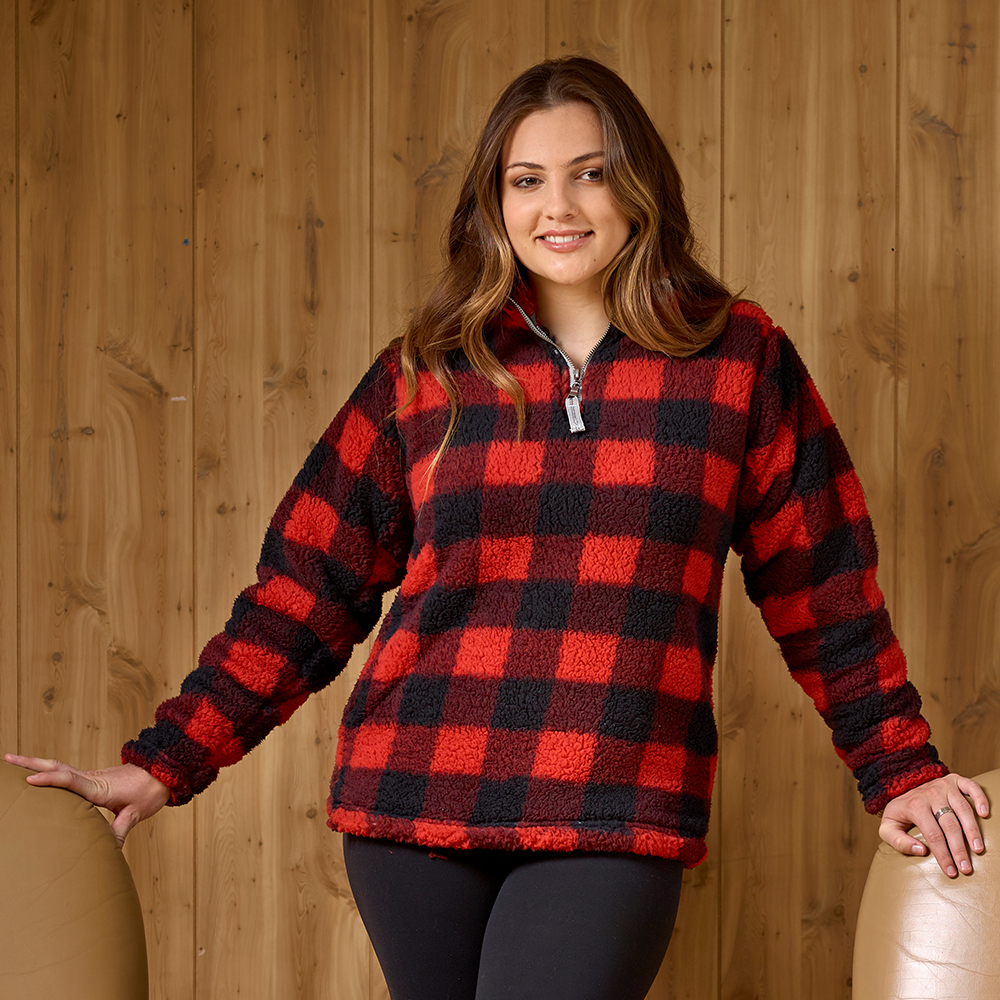J America LADIES EPIC SHERPA 1/4 ZIP