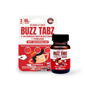 Bumble Bee Kratom Bumble Bee Buzz Tabz 7-OH + Pseudo Chewable Tablets Wet Watermelon 20mg Per Tablet