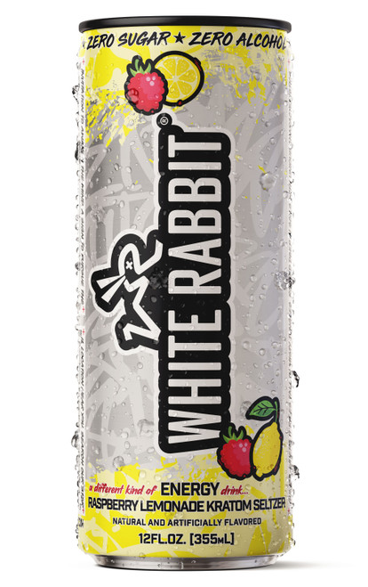 White Rabbit Energy Raspberry Lemonade Kratom Seltzer