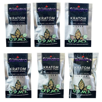 OPMS Opms Silver Capsules - White Vein Indo or Super Green Borneo or Red Vein Sumatra - 9.6...