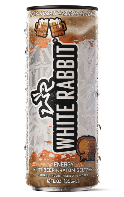 White Rabbit Energy Root Beer Kratom Seltzer