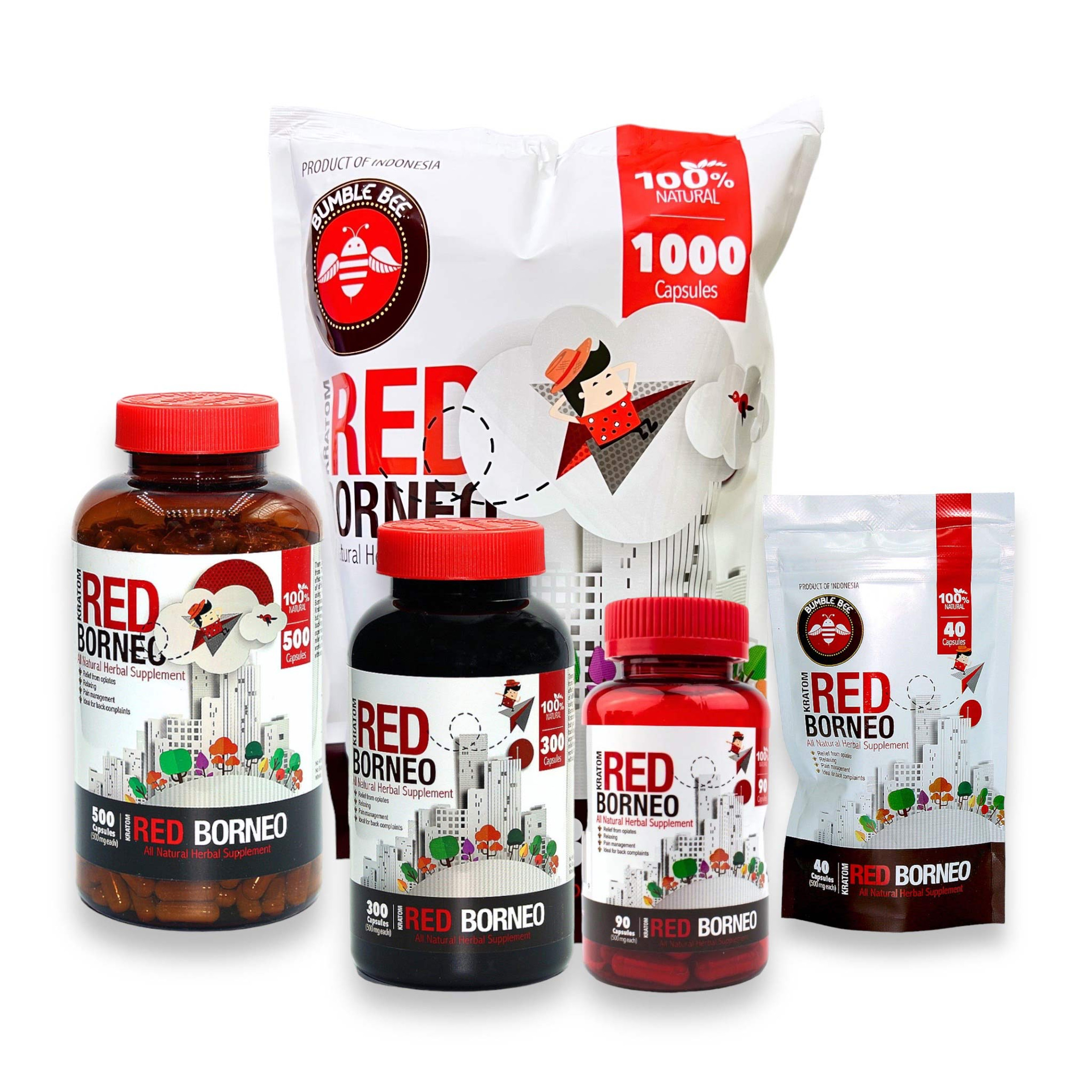 Bumble Bee Kratom Bumble Bee Kratom Capsules Red Borneo