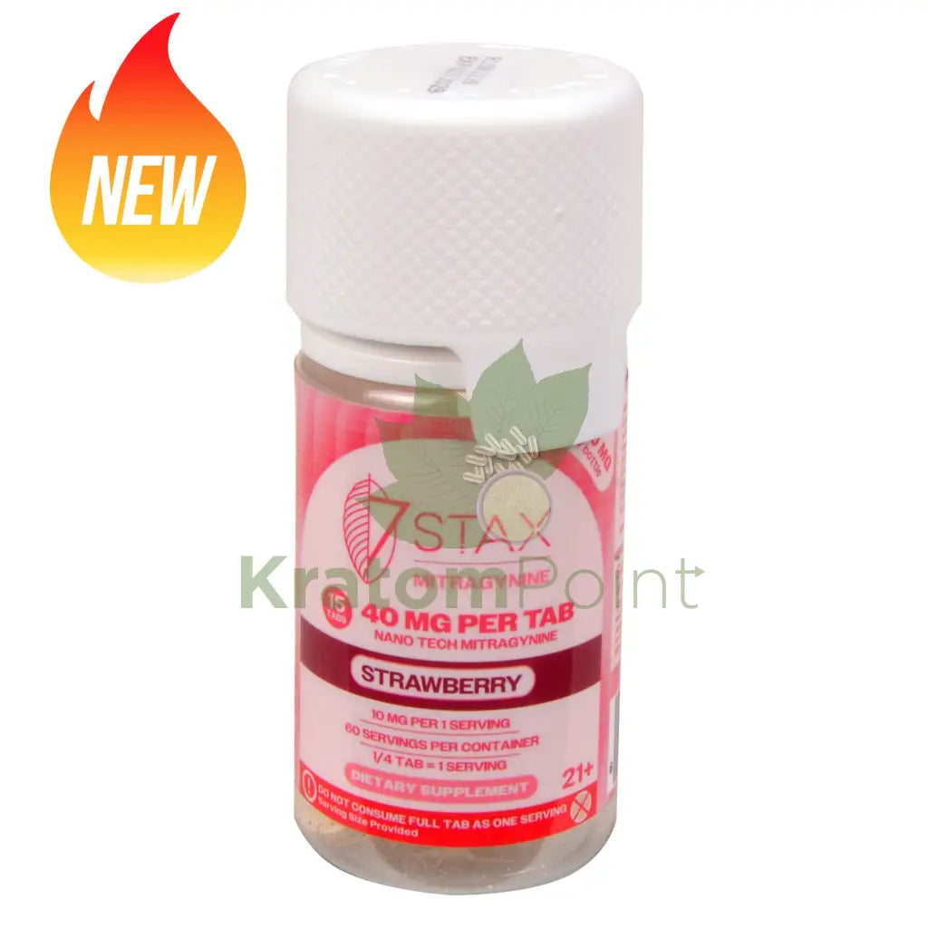 Kratompoint Wholesale 7Stax Nano Tech Mitragynine Strawberry Tablets, 40mg, 15 count