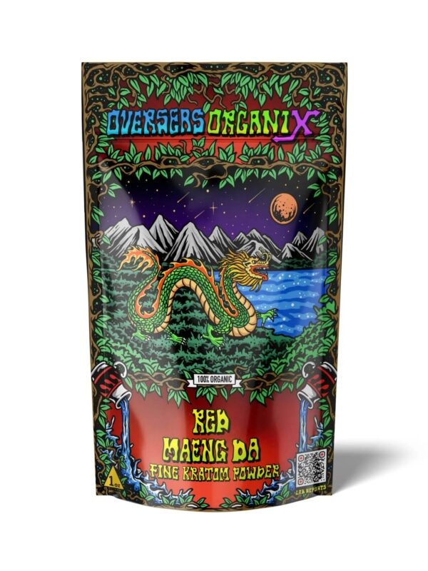 Overseas Organix Ultra Enhanced Red Maeng Da Kratom (10% Alkaloids) – High Potency