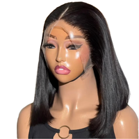 Guangzhou Mona Hair Trading Co., Ltd. Wholesale Cheap Peruvian Hair Short Straight Wigs Human Hair Lace Front Bob Wigs for...