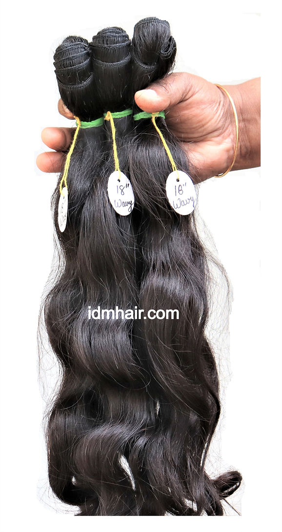 IDM Exim India Pvt Ltd Natural Wavy Raw Hair Weft Bundles