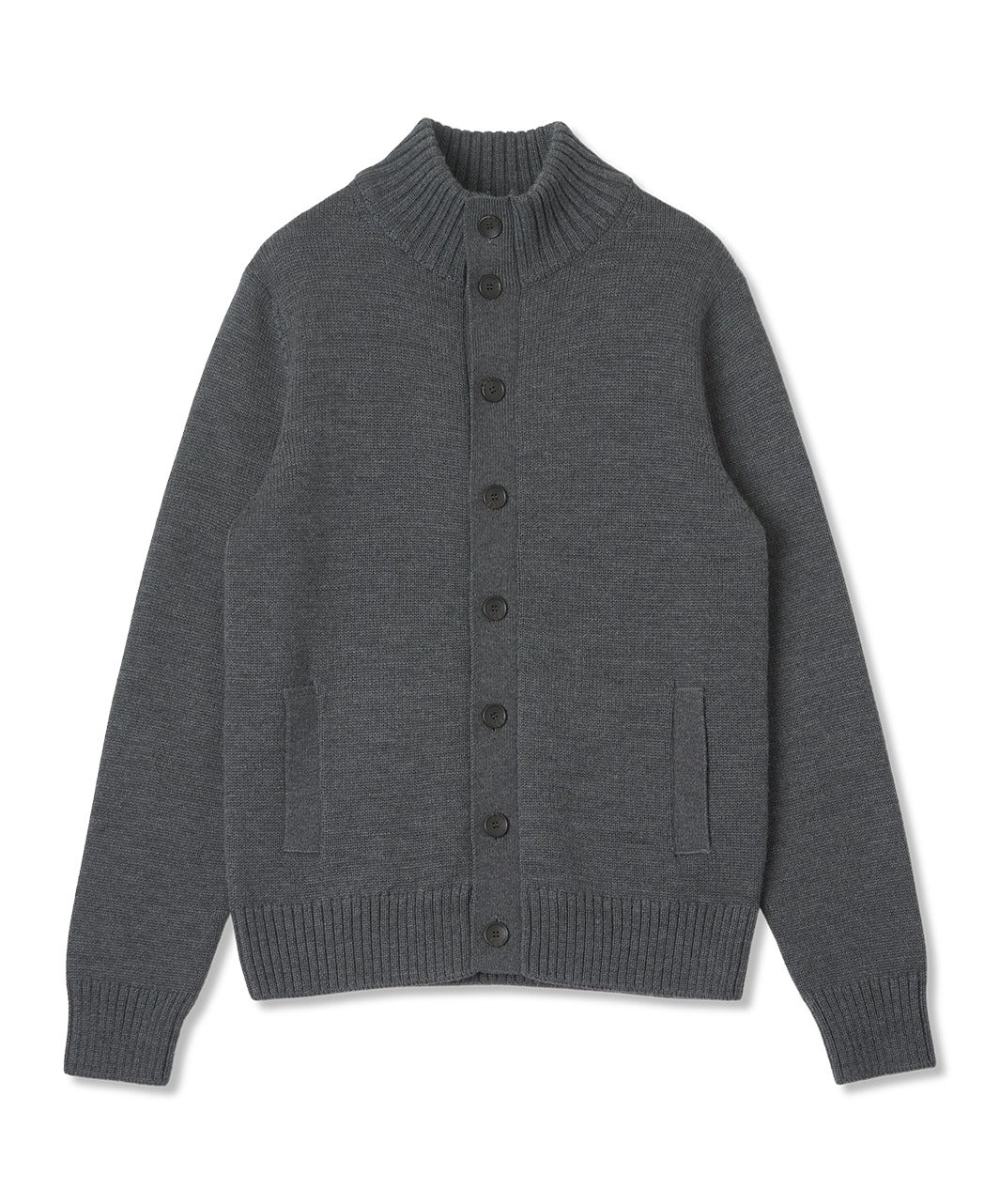 Kamakura Shirts Stand Collar Cardigan Extra Fine Merino