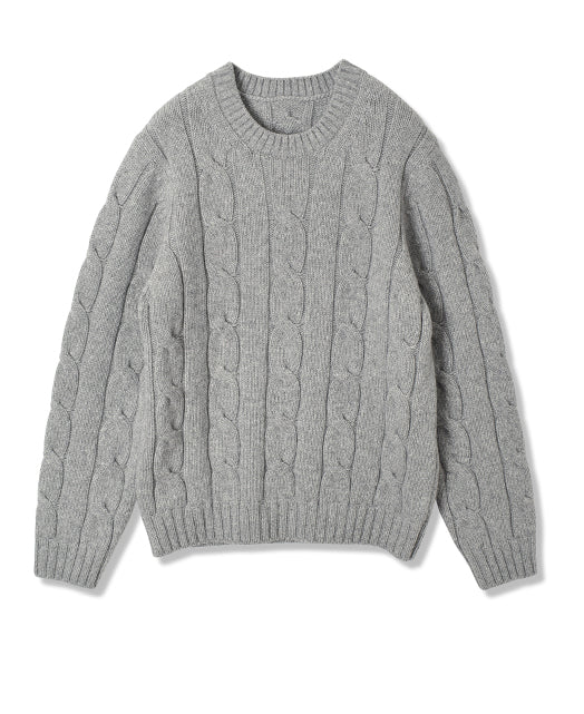 Clearance Sale】Wool Cashmere CREW NECK SWEATER 7 GAUGE