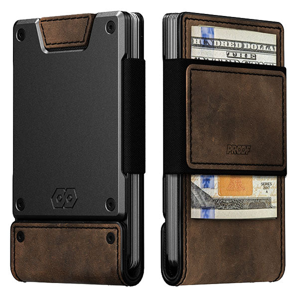 PROOF PROOF Wallet | The Founder | Top Grain Bomber Leather & Dark Gunmetal