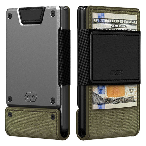 PROOF PROOF Wallet | The Operator | Olive Drab Ballistic Nylon & Black Full Grain Leather with...