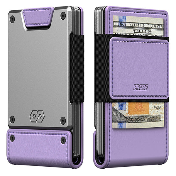 PROOF PROOF Wallet | The Lilac Bloom | Lilac Full Grain Leather & Satin Gunmetal
