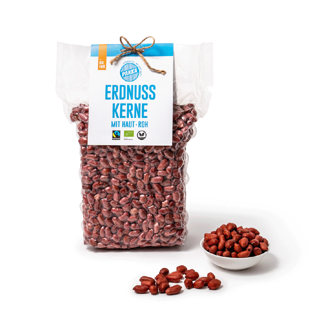 Pakka AG Peanut kernels, organic, Fairtrade, red-skin, 1kg