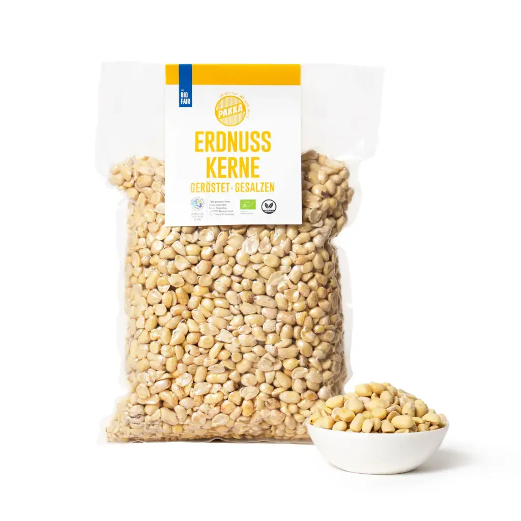 Pakka AG Peanuts organic, roasted, salted, without skin, 1kg