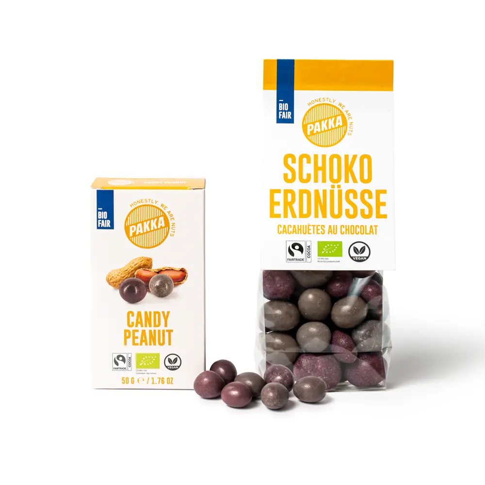 Pakka AG Organic chocolate peanuts with Fairtrade cocoa