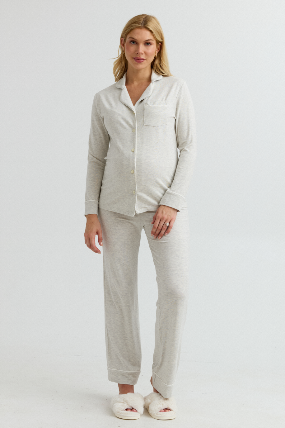 Carry Maternity Canada Bamboo Classic PJ Set (Grey Mix)