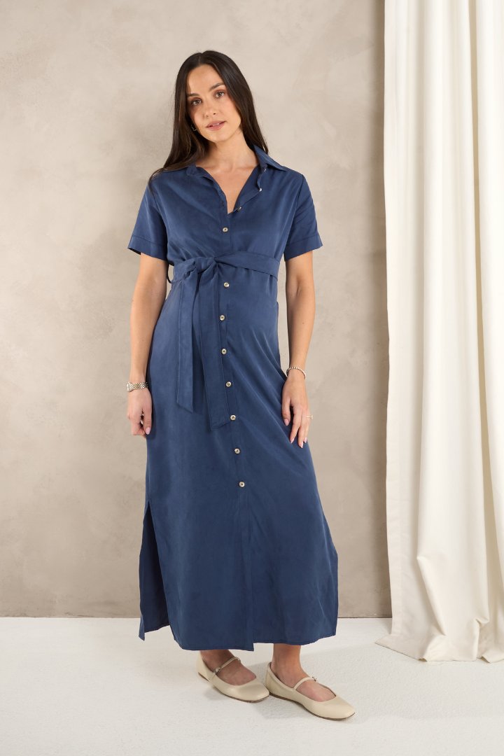 Blyth Maxi Shirt Dress (Navy)
