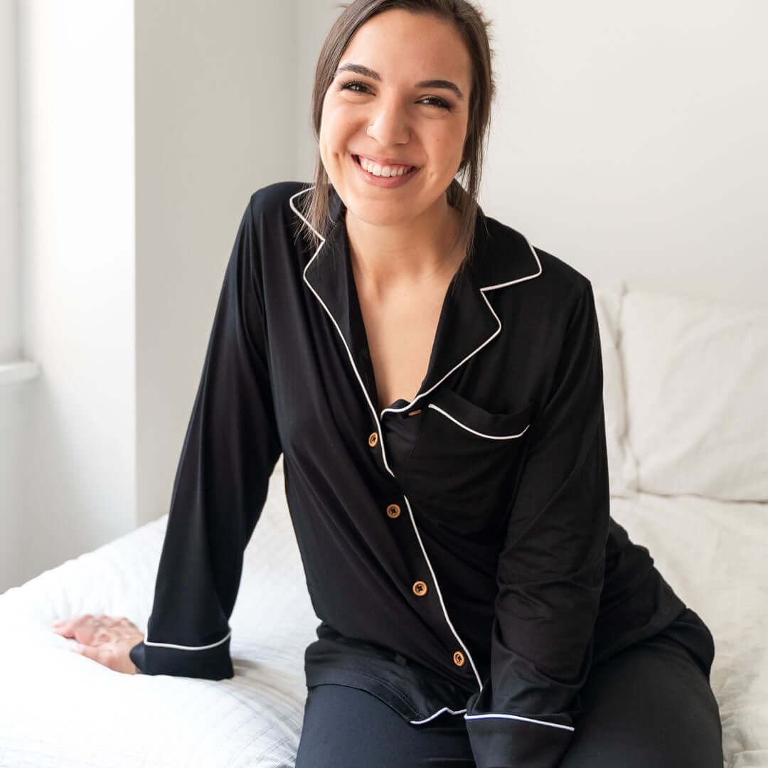 Milk & Baby Allie Black Bamboo Women's Luxe Lounge Set