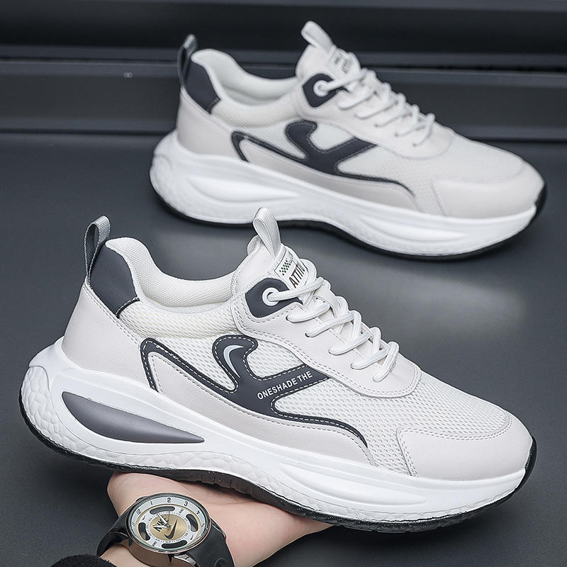 Fashion Men's Steel Toe Leather Sneakers-Factory Use Casual Sport Shoes with Wear Resistant Outsole